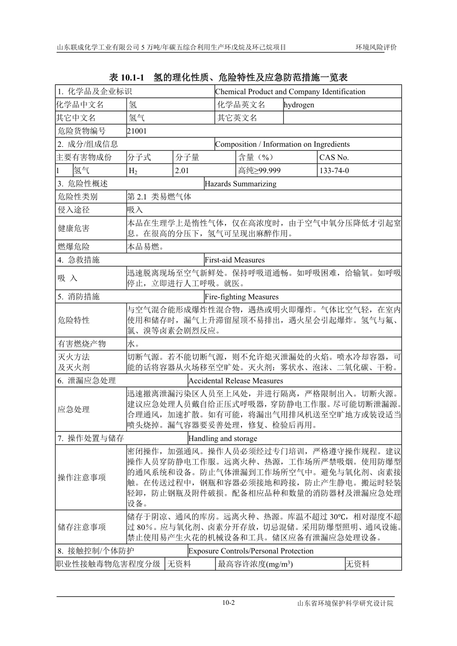 环境影响评价报告公示：碳五综合利用生产环戊烷及环己烷项目10风险评价环评报告.doc_第2页