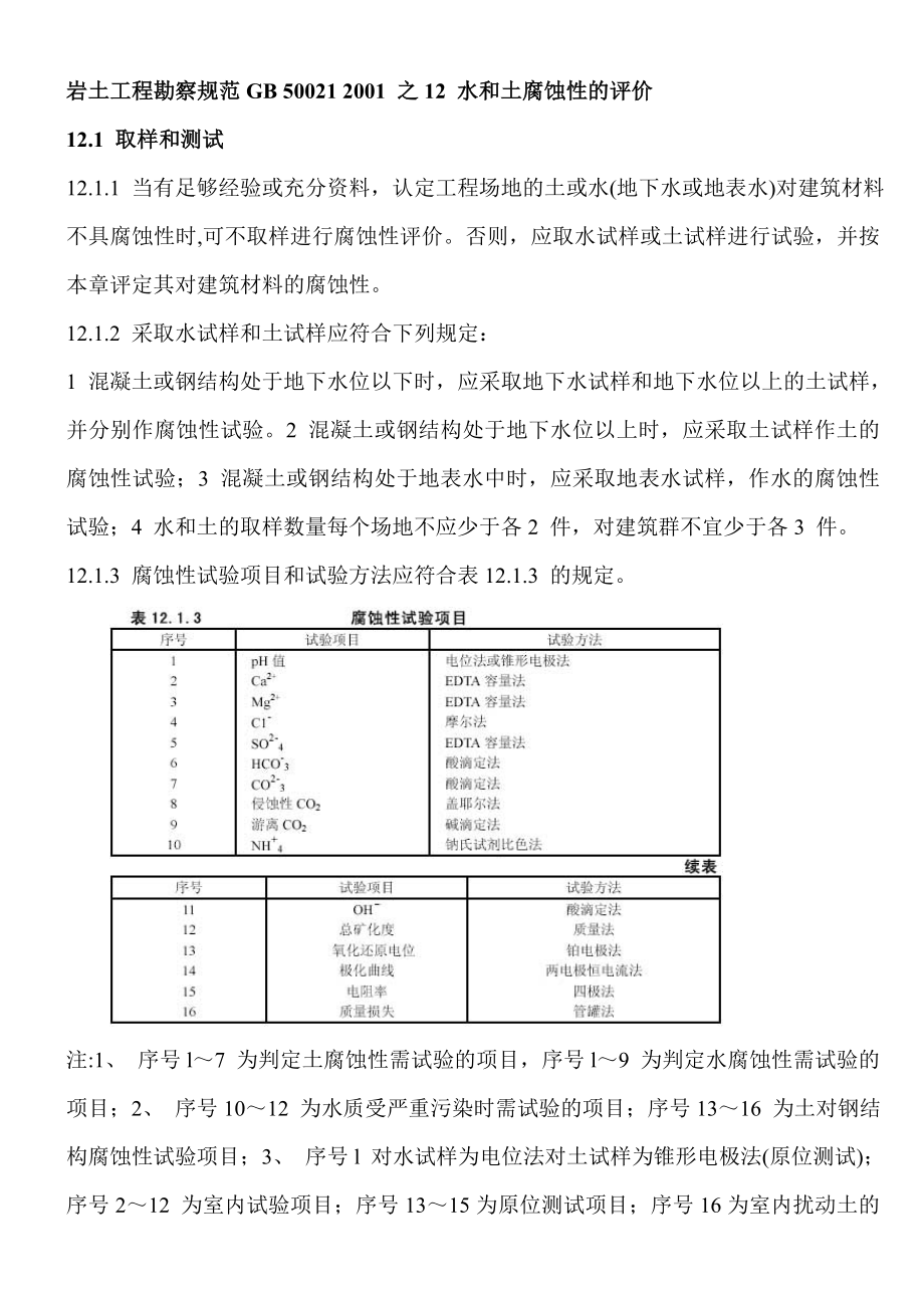 岩土工程勘察规范之12 水和土腐蚀性的评价.doc_第1页