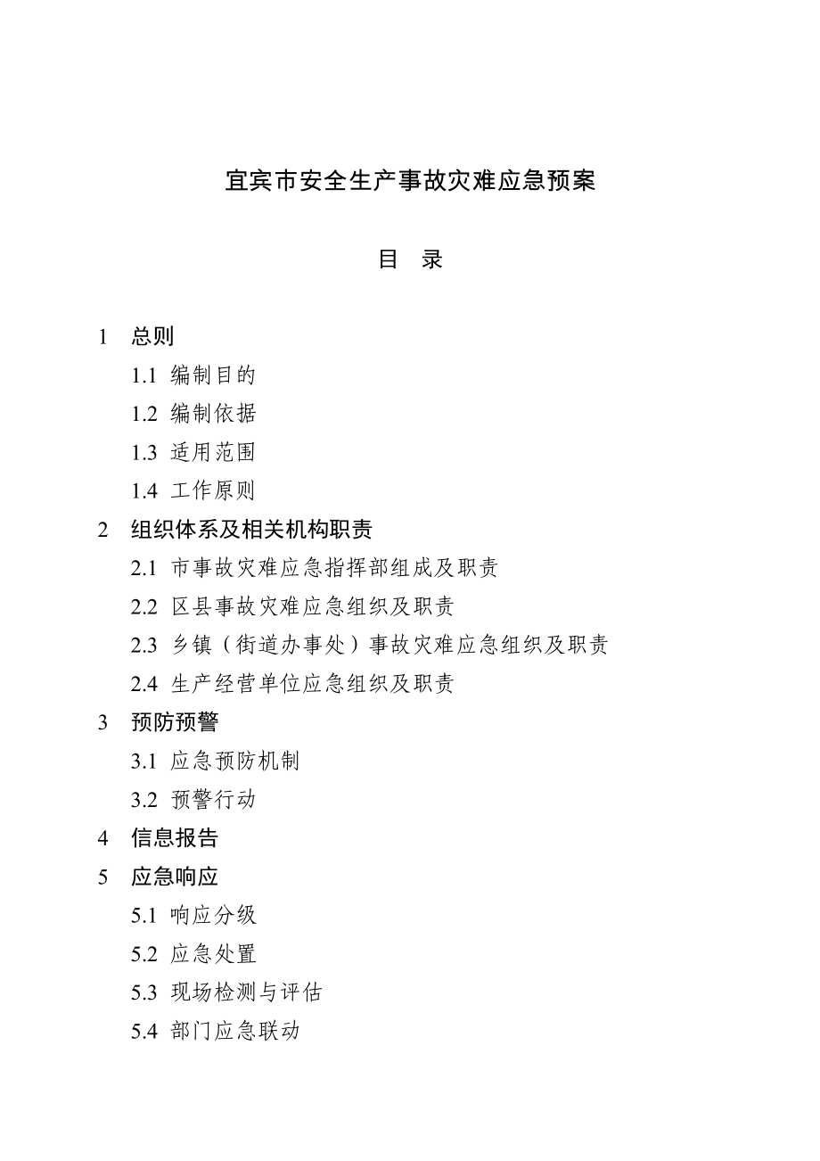 宜宾市安全生产事故灾难应急预案.doc_第1页