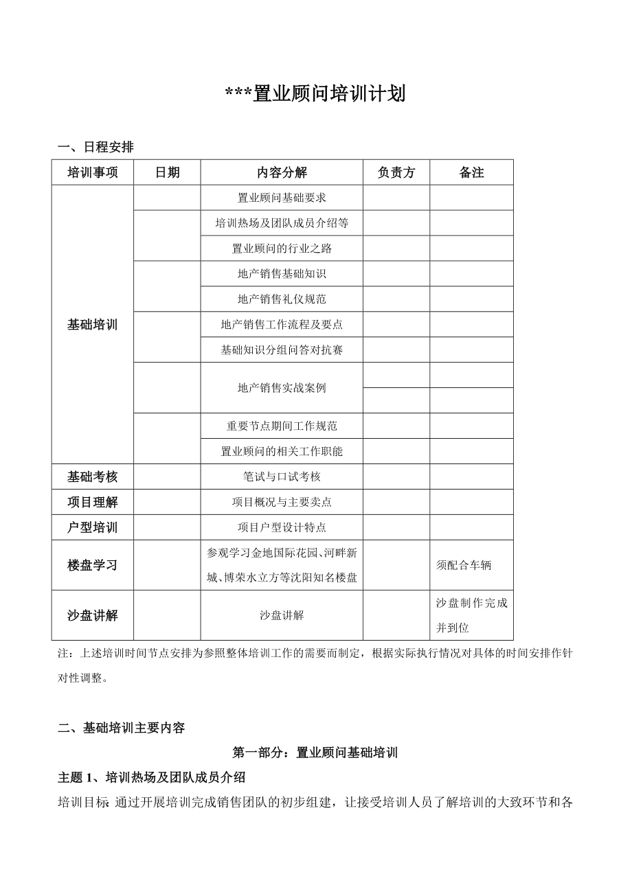 房地产销售培训计划附教案内容.doc_第1页