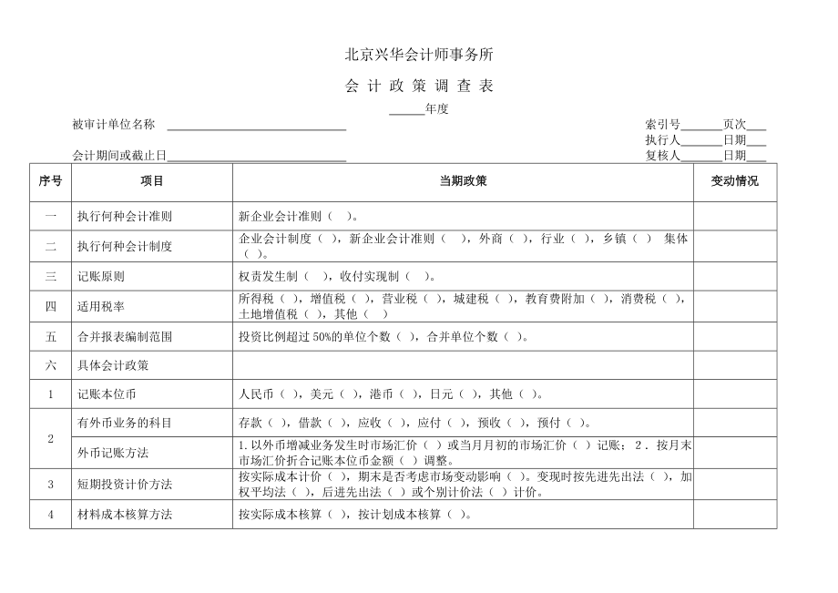 会计政策调查表.doc_第1页