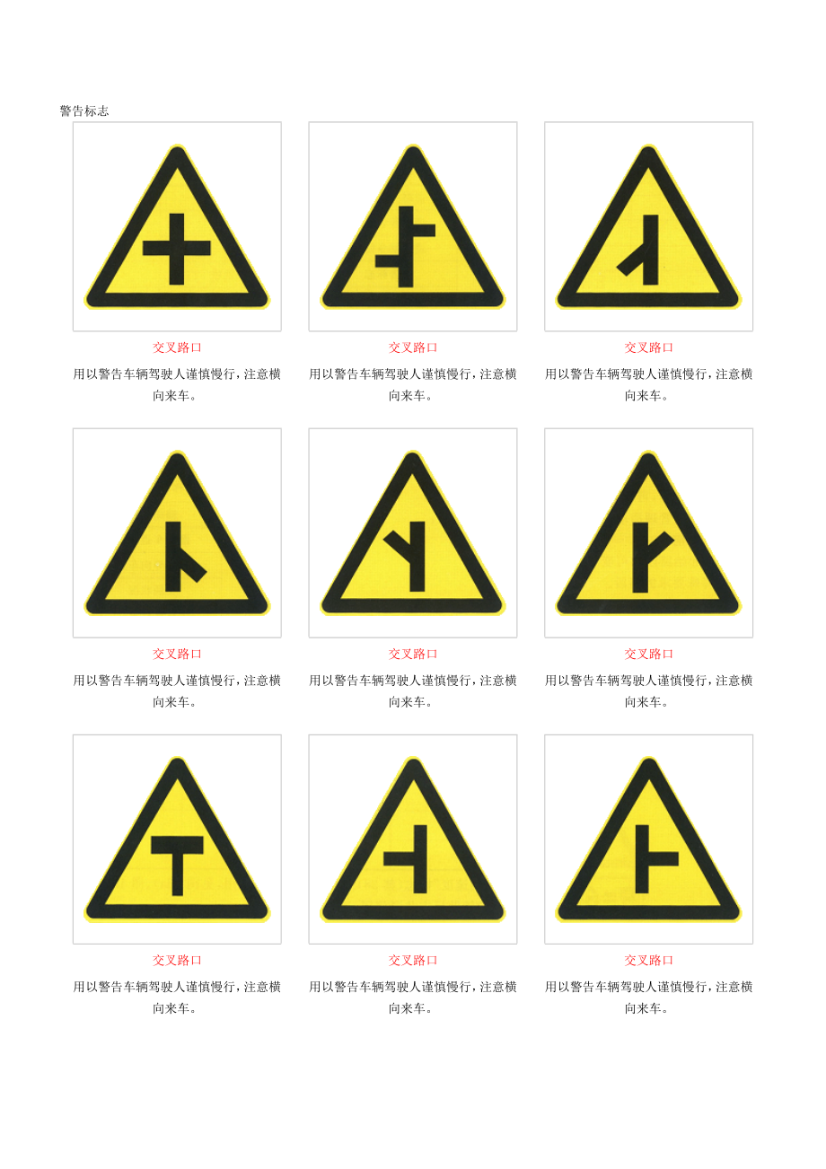 交通标志图及含义大全.doc_第1页