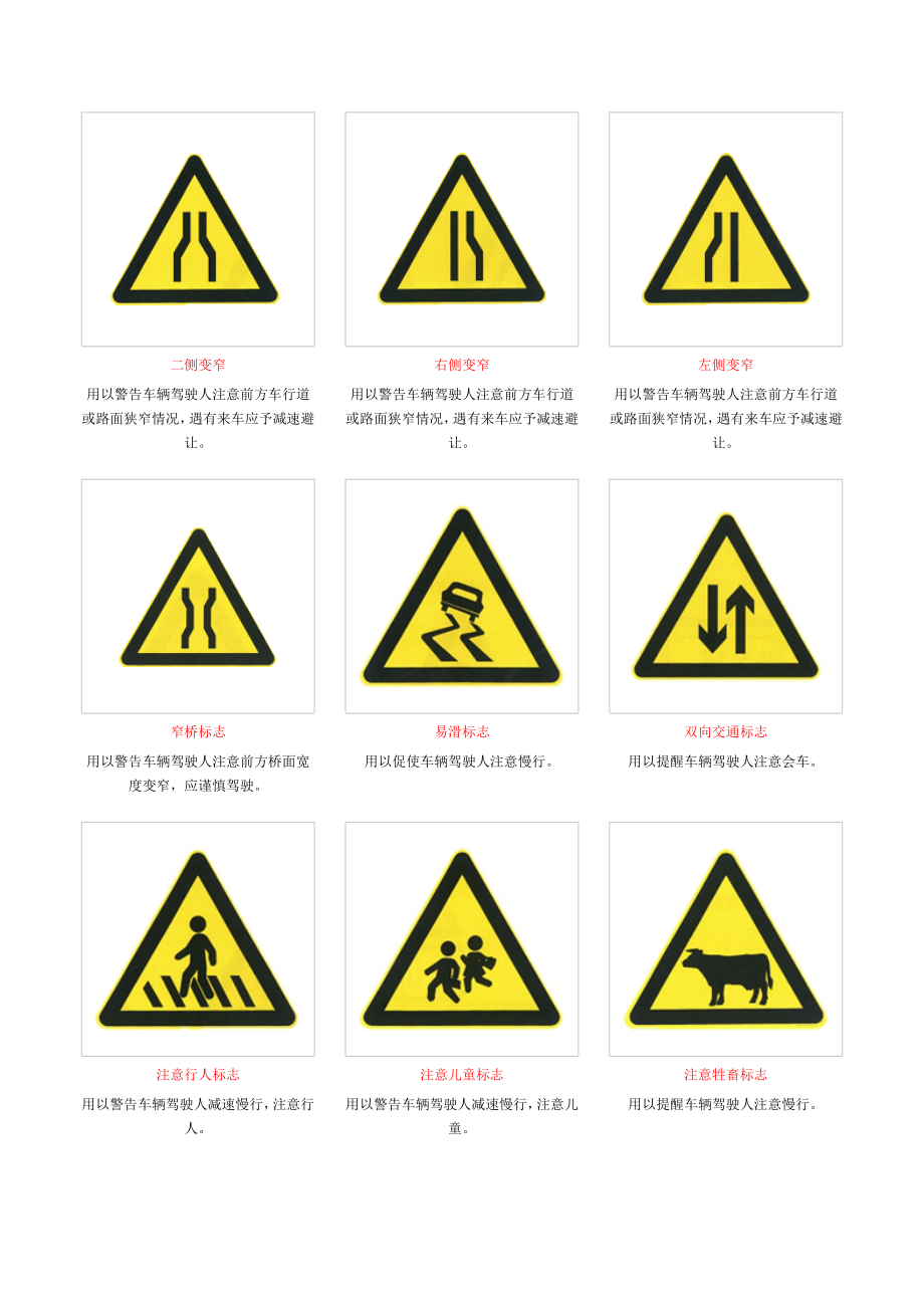 交通标志图及含义大全.doc_第3页
