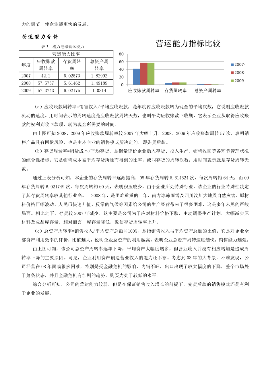 格力电器偿债能力和营运能力分析.doc_第3页