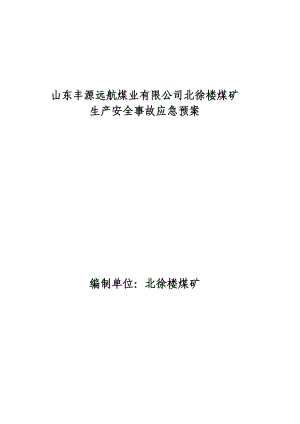 徐楼煤矿生产安全事故应急救援预案.doc