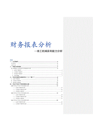 财力报表分析——徐工机械获利能力分析.doc