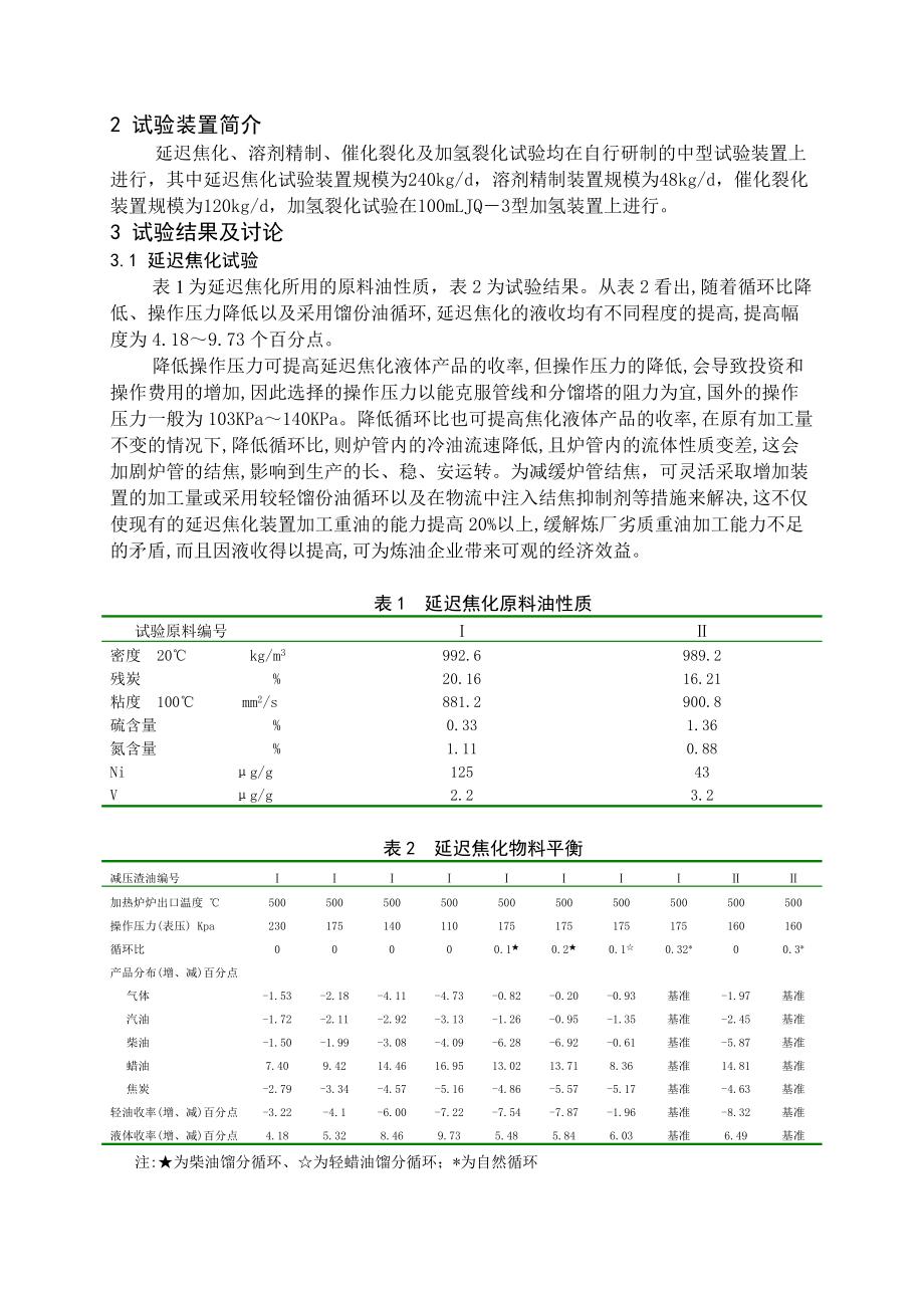 洛阳工程公司炼制所延迟焦化溶剂精制组合工艺.doc_第2页