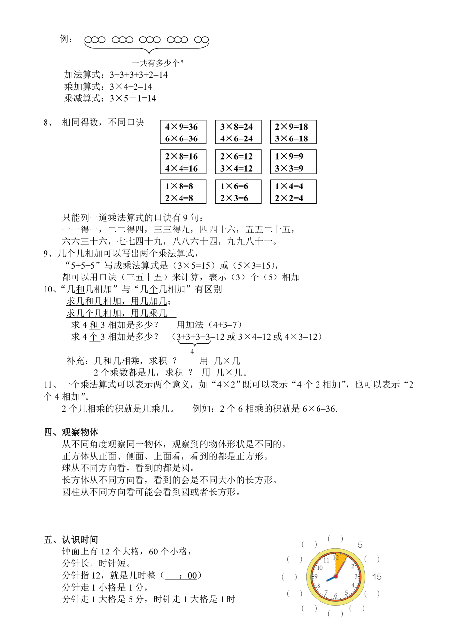 新人教版数学二年级上册知识点整理.doc_第3页