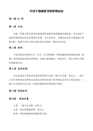 公司中层干部绩效考核管理办法.doc