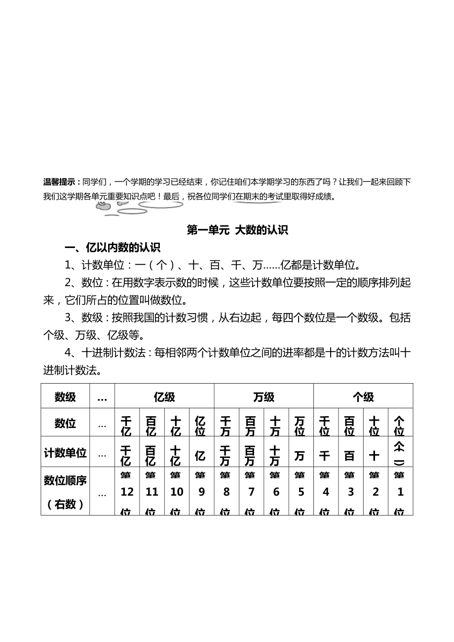 最新部编版小学四年级数学上册知识点汇总.doc_第2页