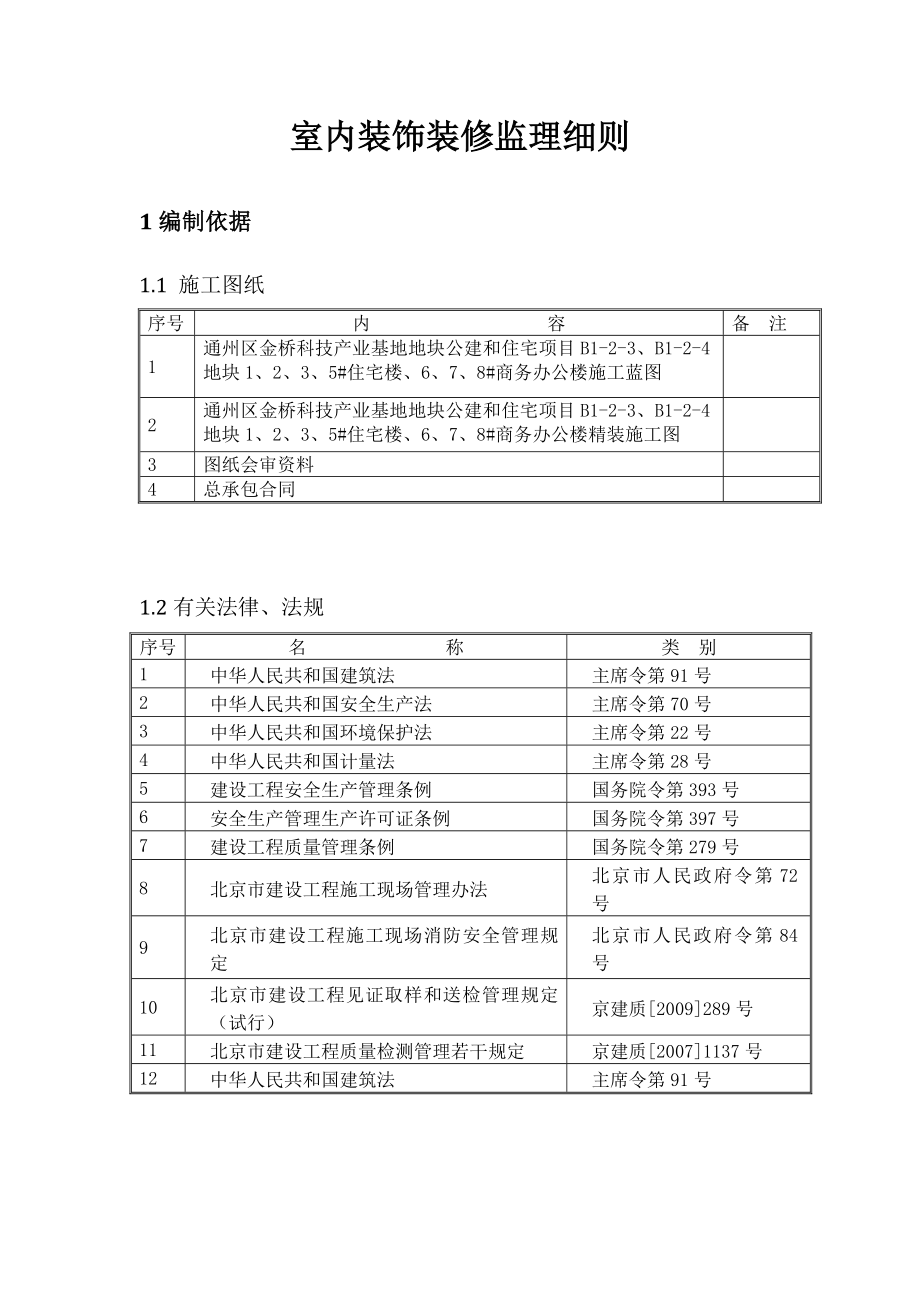 室内装饰装修监理细则.doc_第1页