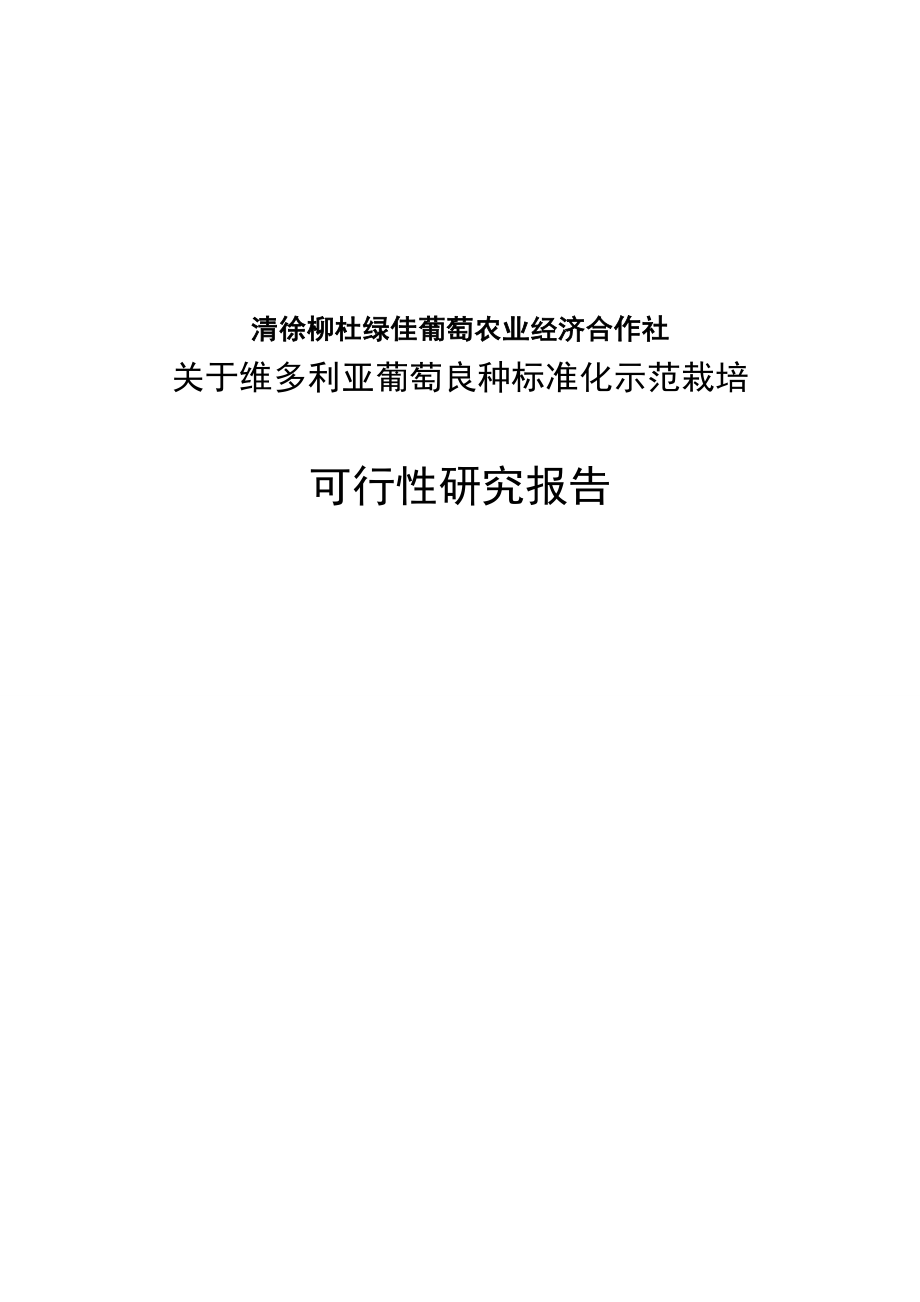 维多利亚葡萄良种标准化示范栽培可行性研究报告.doc_第1页