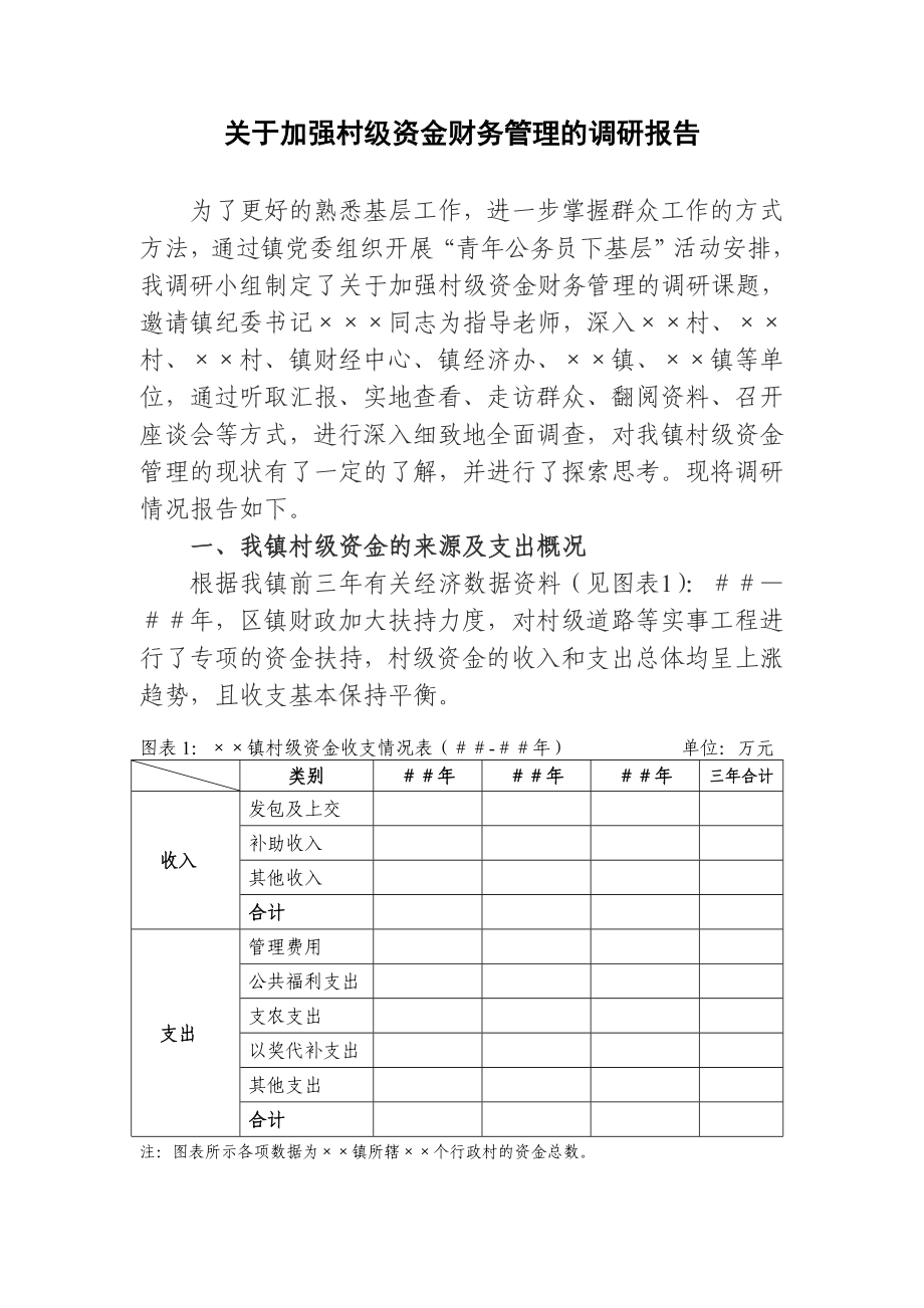 关于加强村级资金财务管理的调研报告.doc_第1页