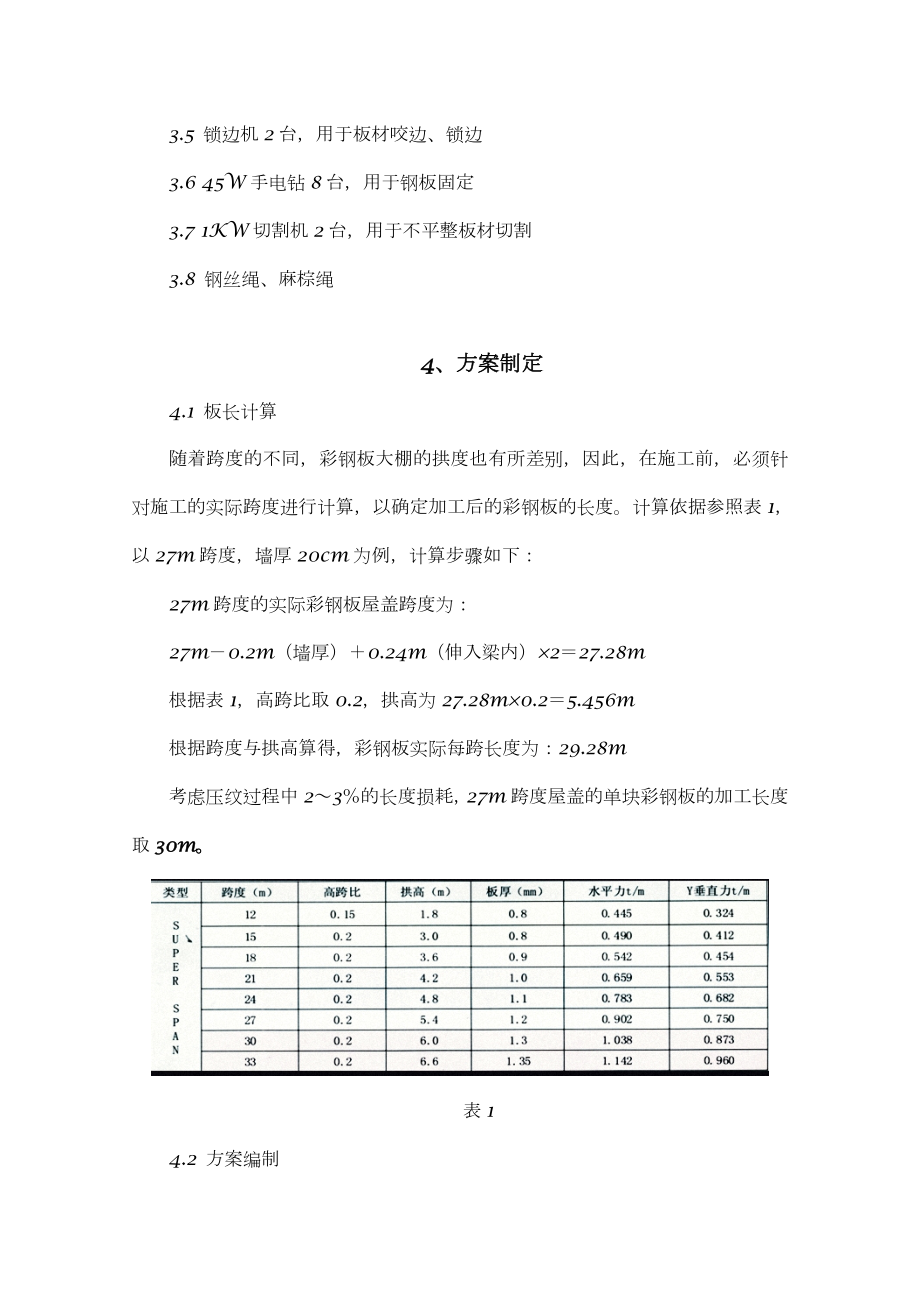 大跨度无梁拱型彩钢板屋盖施工方案.doc_第3页