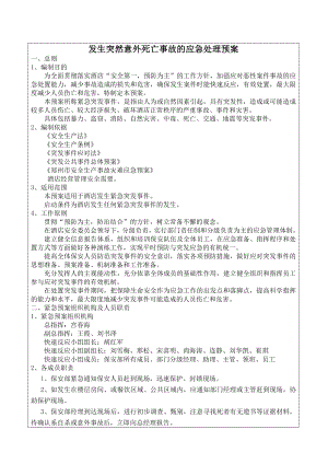 《XX酒店上突然意外死亡事故应急预案》【强烈推荐非常经典】.doc