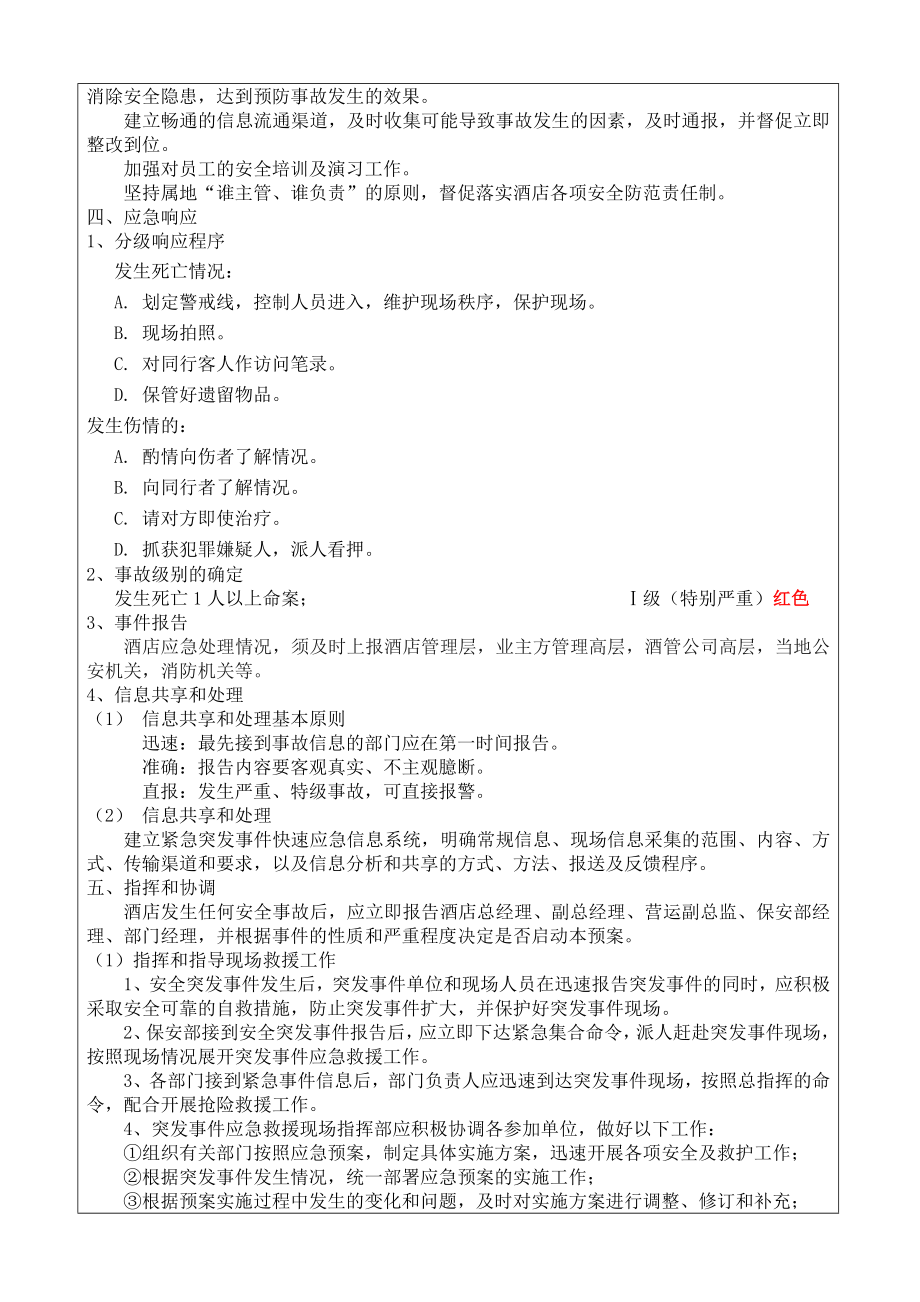 《XX酒店上突然意外死亡事故应急预案》【强烈推荐非常经典】.doc_第3页