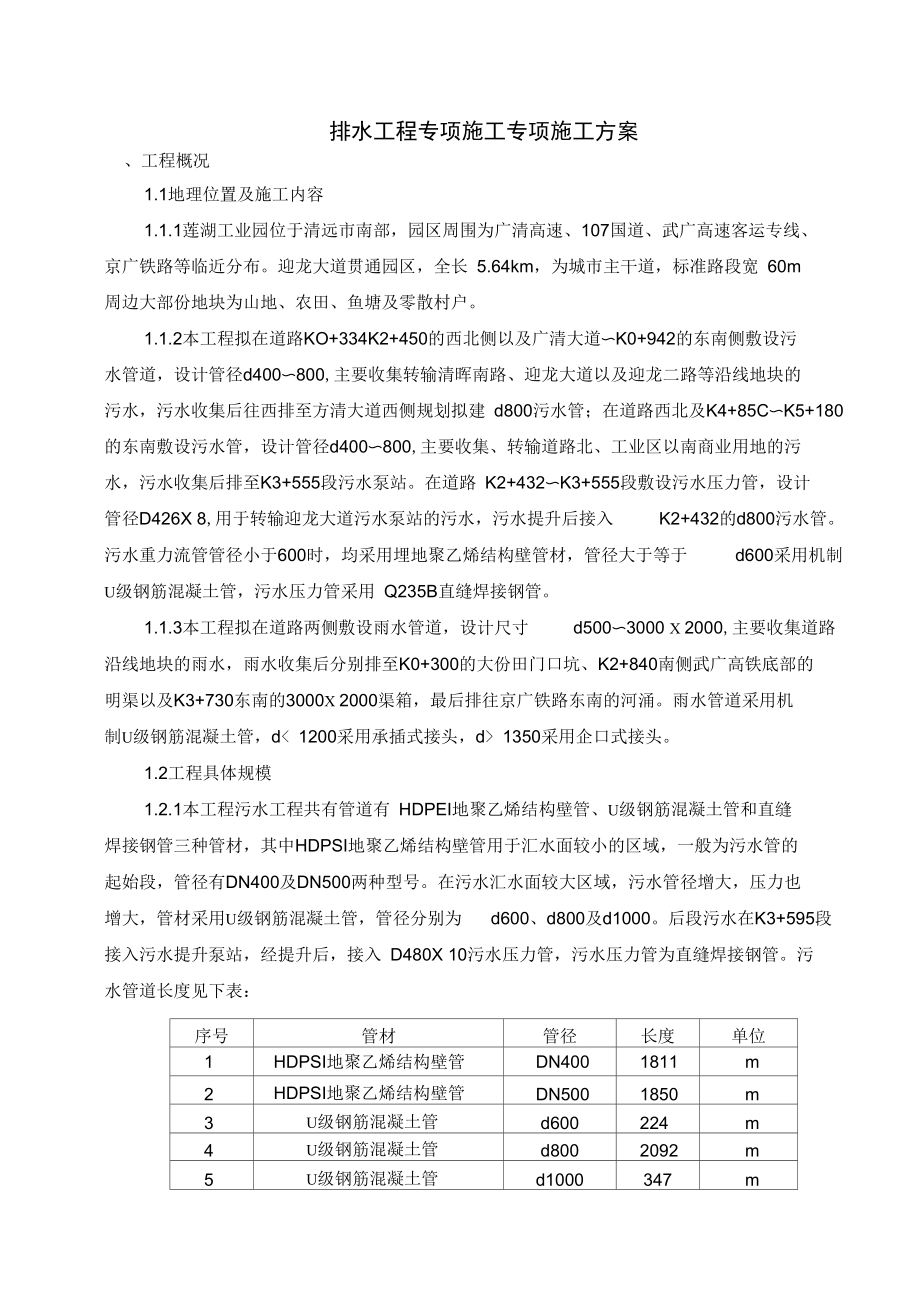 排水工程专项施工组织设计.docx_第1页