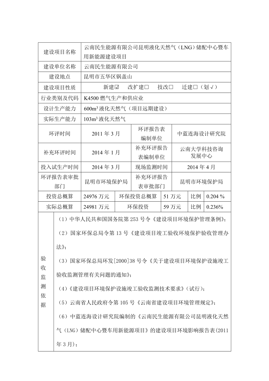 模版环境影响评价全本云南民生能源有限公司昆明液化天然气（LNG）储配中心暨车用新能源建设项目建设单位：云南民生能源有限公司建设性质：新建942.doc_第2页