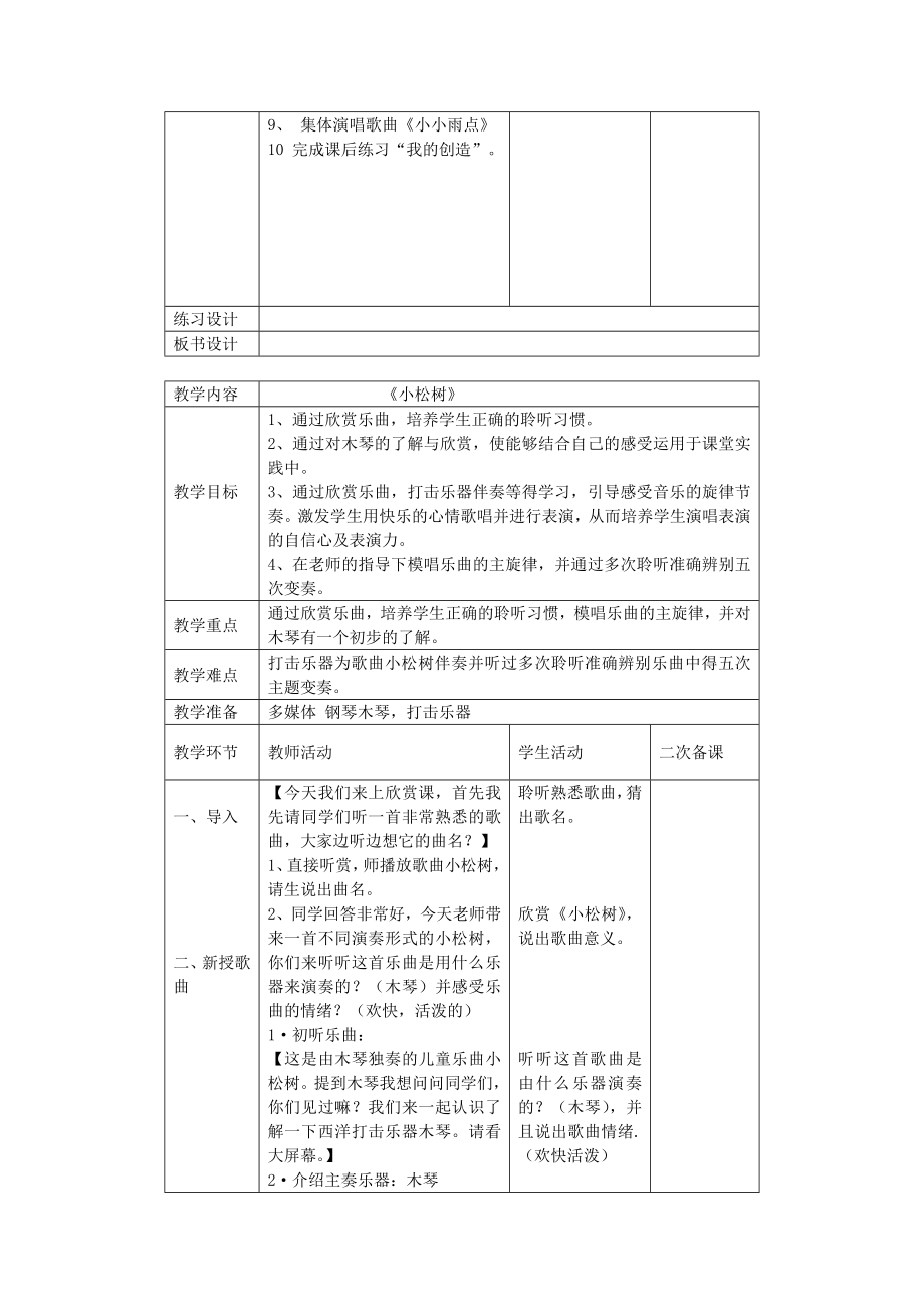 最新苏教版一年级音乐下册电子全册教案.doc_第3页