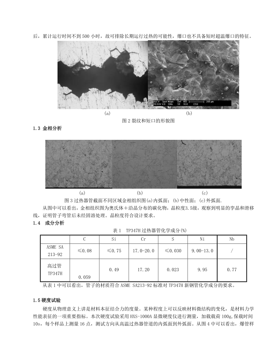 TP347H奥氏体不锈钢高温过热器管的短时爆管分析.doc_第2页