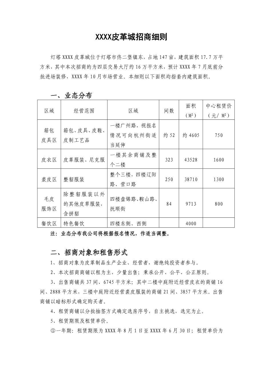 皮革城招商细则.doc_第1页