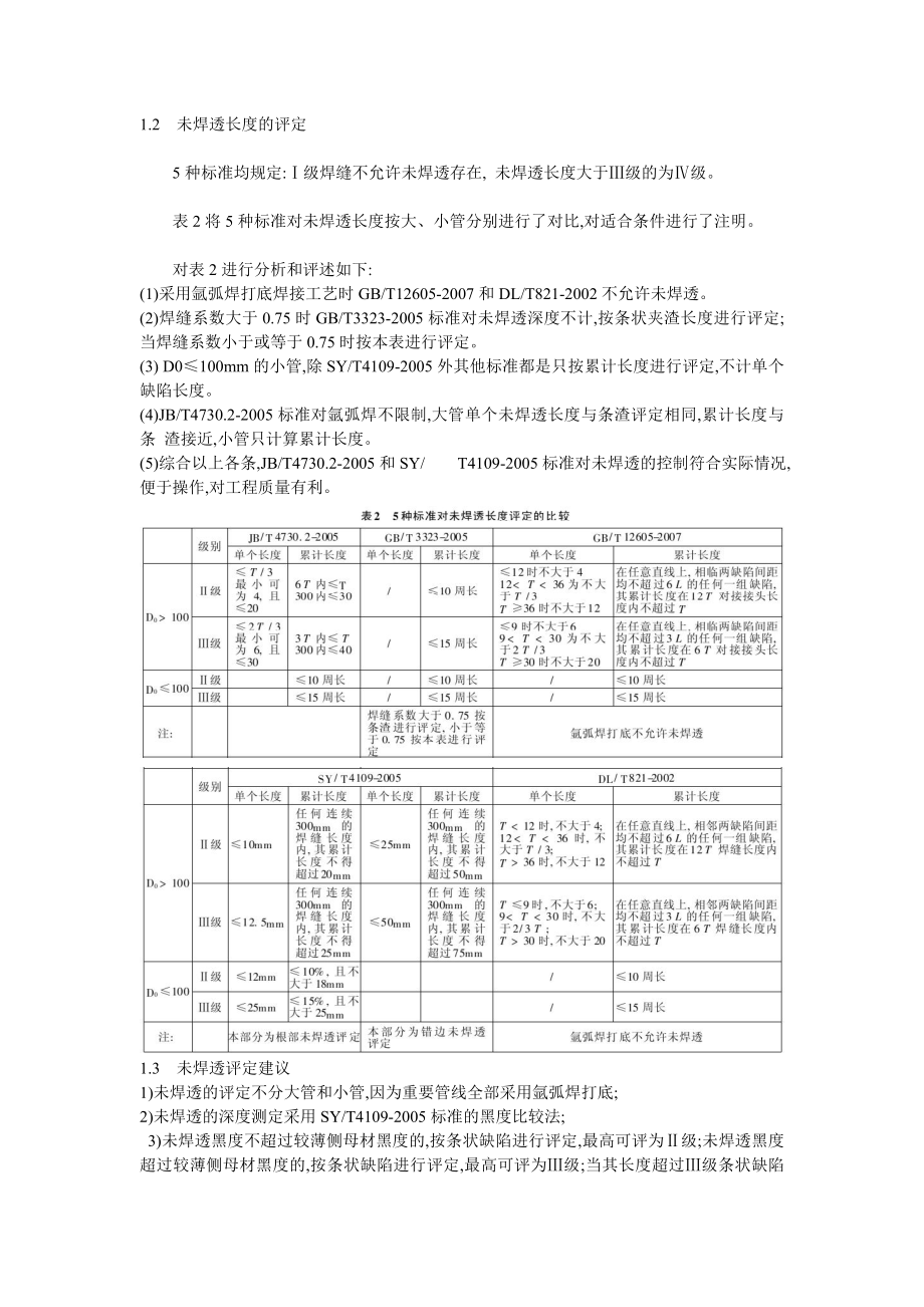 管道焊缝根部缺陷的评定.doc_第2页