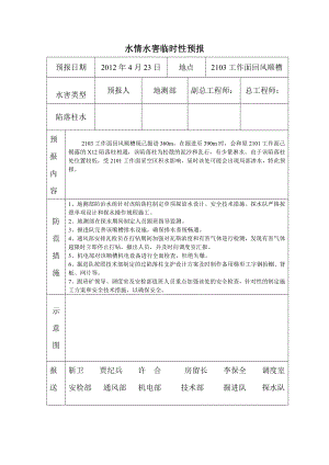 水情水害临时性预报.doc