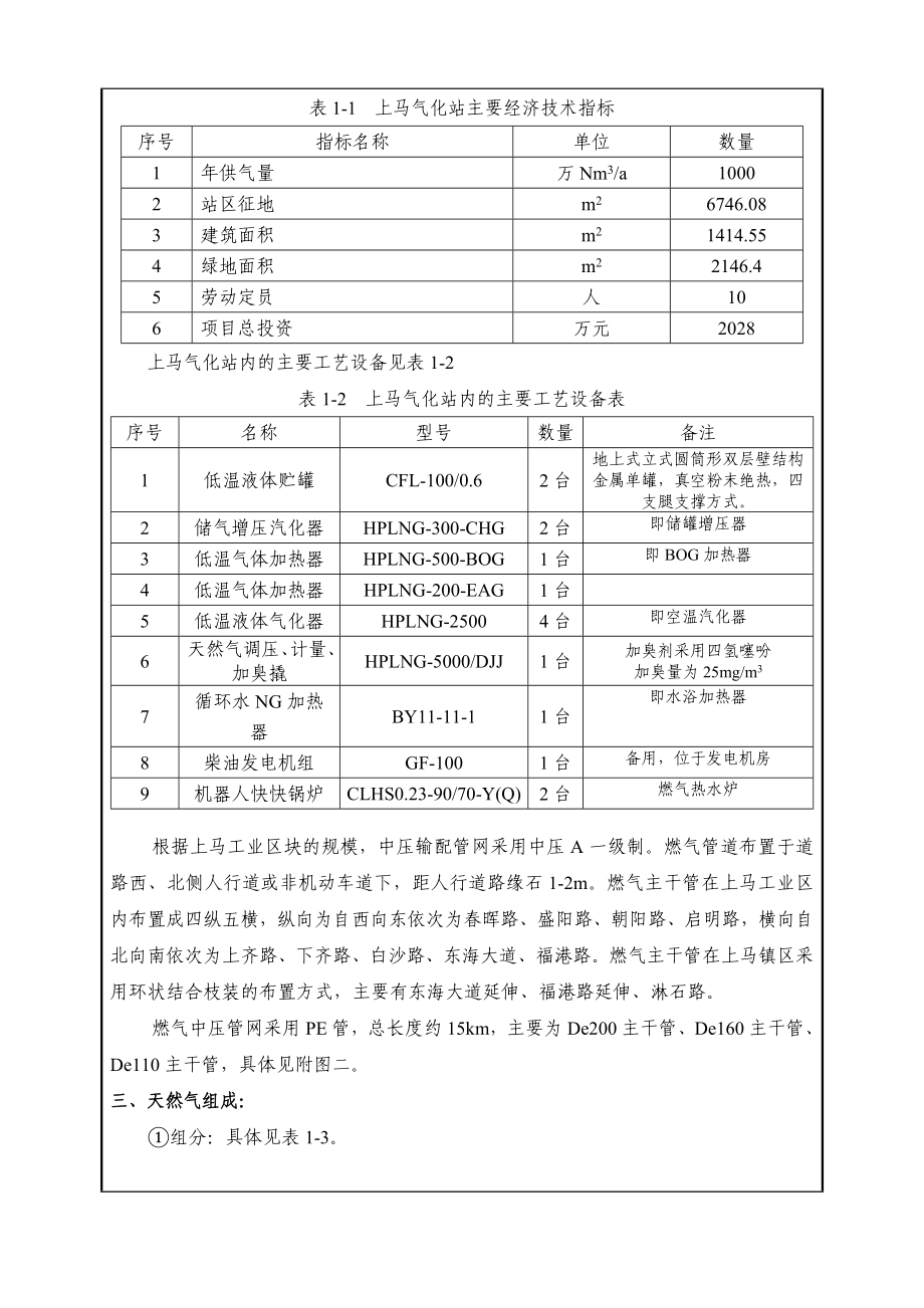 环境影响评价报告公示：管道燃气上马气化站报告表环评报告.doc_第3页