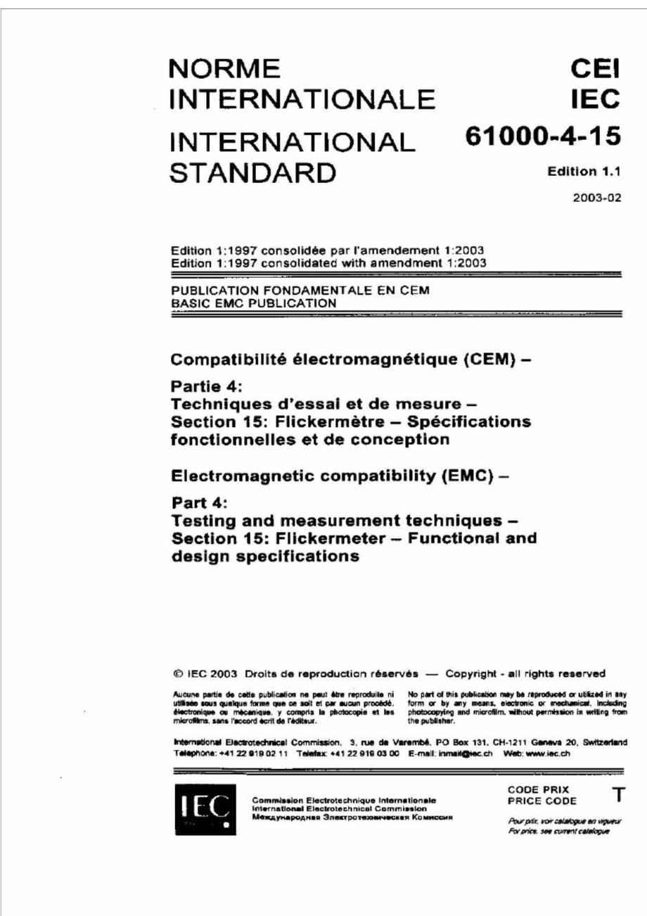 IEC61000415FlickermeterFunctionalanddesignspecifications.doc_第1页