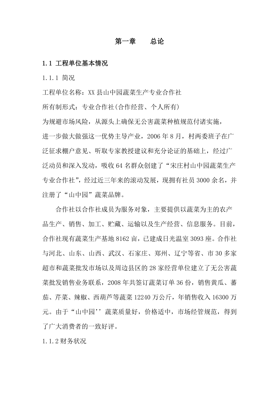 无公害蔬菜生产基地扩建项目可行性研究报告.doc_第3页