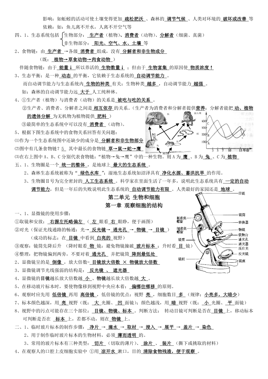 最新人教版七年级上册生物知识点归纳.doc_第2页