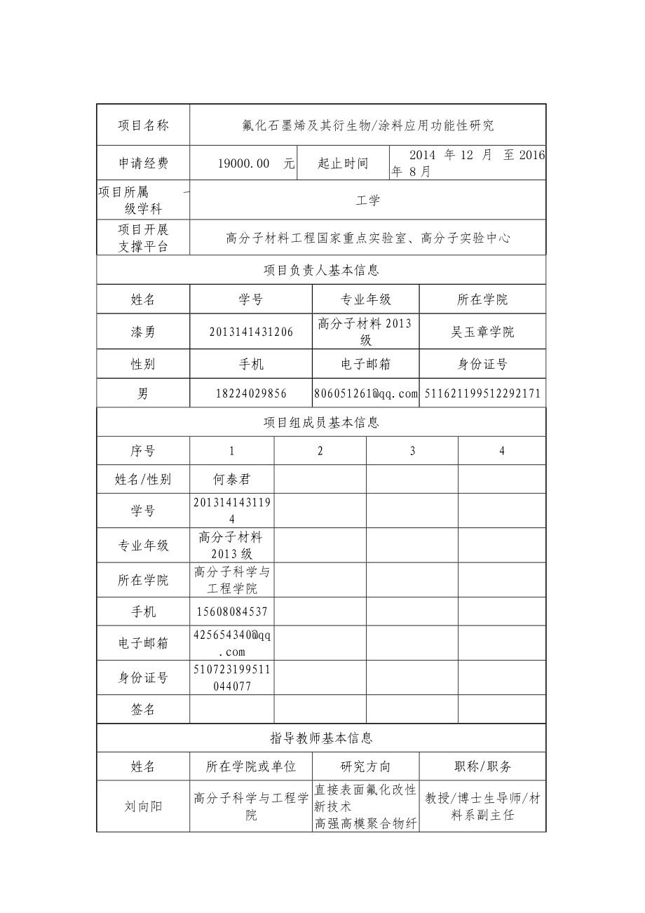 氟化石墨烯及其衍生物涂料应用功能性研究项目大创申请书.doc_第3页