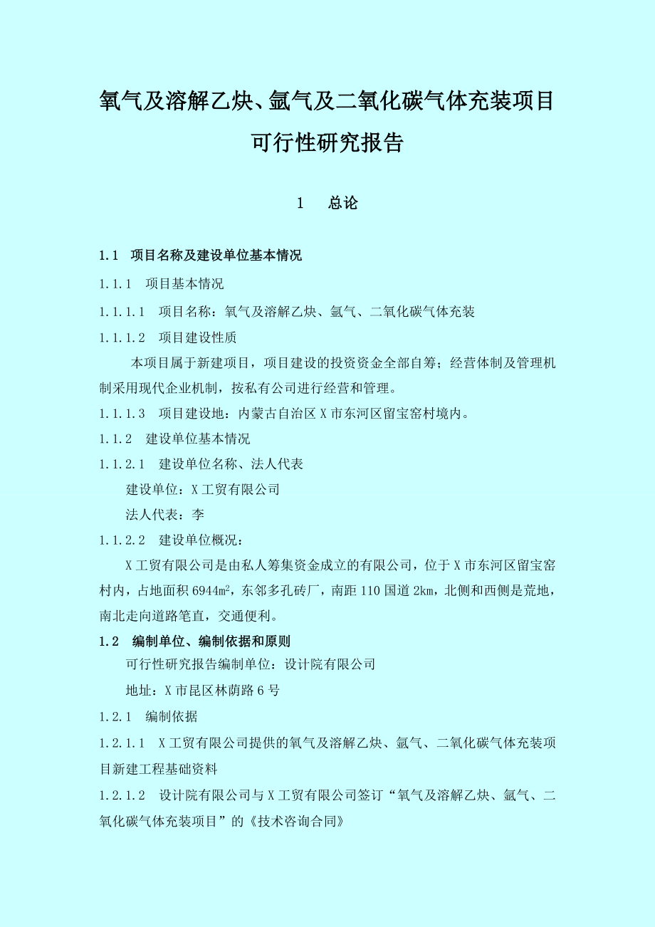 氧气及溶解乙炔、氩气及二氧化碳气体充装项目可行性研究报告.doc_第1页