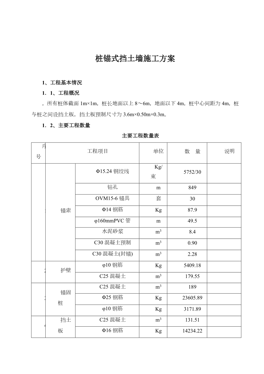 桩锚式挡墙的施工方案.doc_第1页