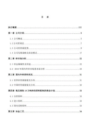 产10万吨加压浸取锌项目可研报告.doc