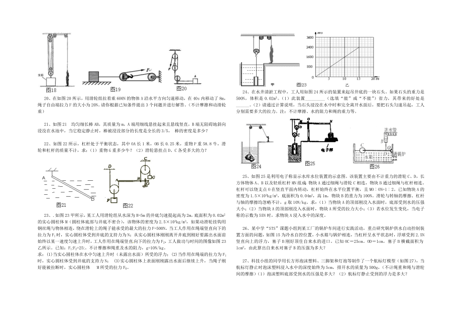 杠杆滑轮浮力综合计算题.doc_第3页