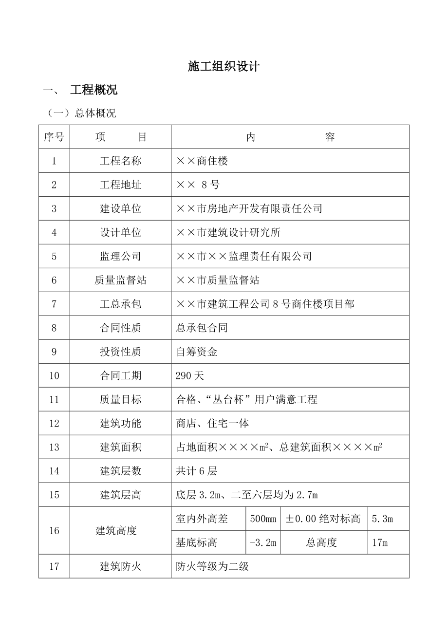 某商住楼施工组织设计定稿.doc_第1页