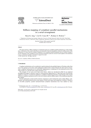 StiffnessmappingofcompliantparallelmechanismsinaserialarrangementMechanismandMachineTheory.doc