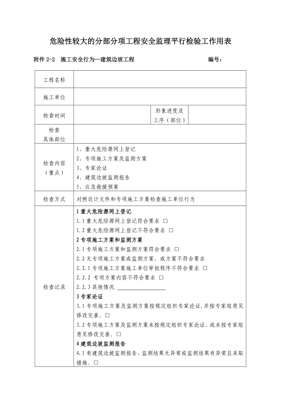 最新危险性较大的分部分项工程安全监理平行检验工作用表.doc_第3页