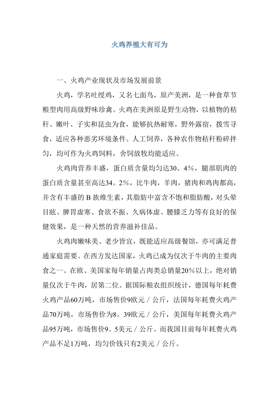 火鸡养殖大有可为.doc_第1页