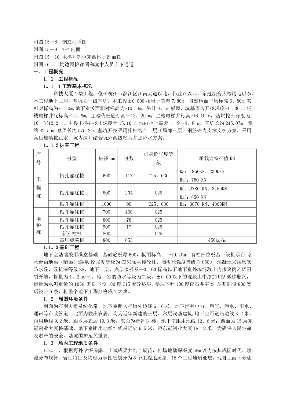 某基坑(钻孔灌注桩+高压旋喷桩+土钉墙+井点+支撑)施工方案.doc_第3页