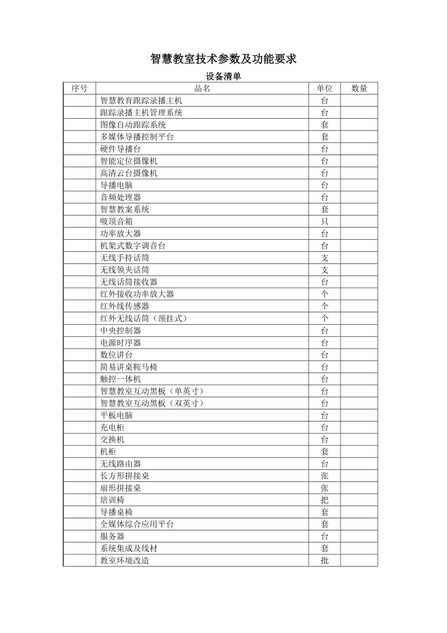 智慧教室技术参数及功能要求.doc_第1页