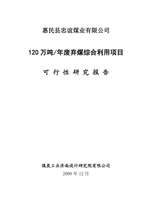 120万吨废弃煤综合利用项目.doc