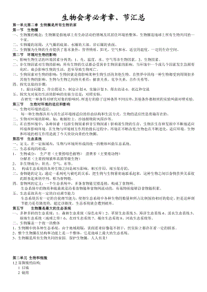 最新初中生物会考必考知识点汇总02822教程文件.doc