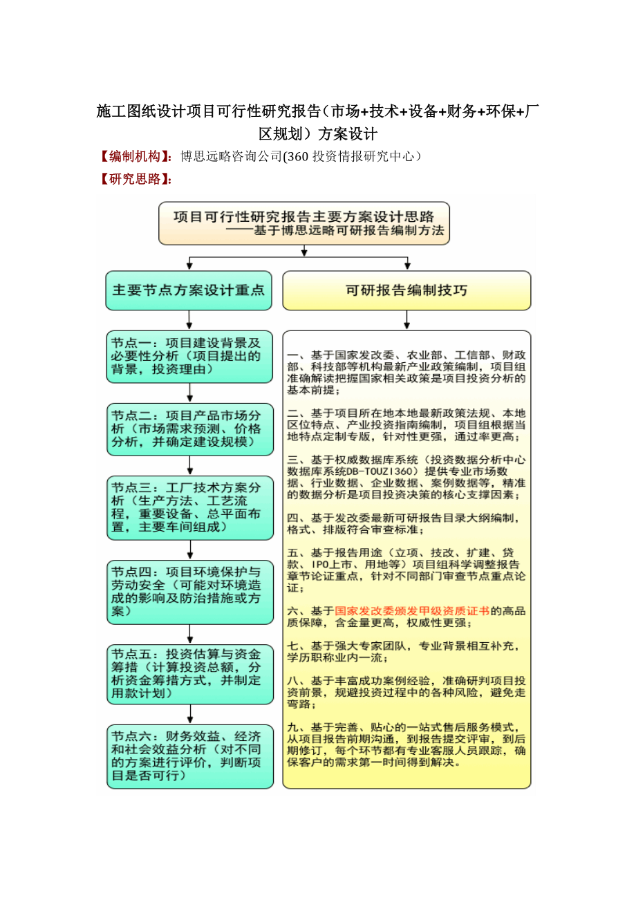 施工图纸设计项目可行性研究报告(技术工艺+设备选型+财务方案+厂区规划)方案设计.docx_第1页