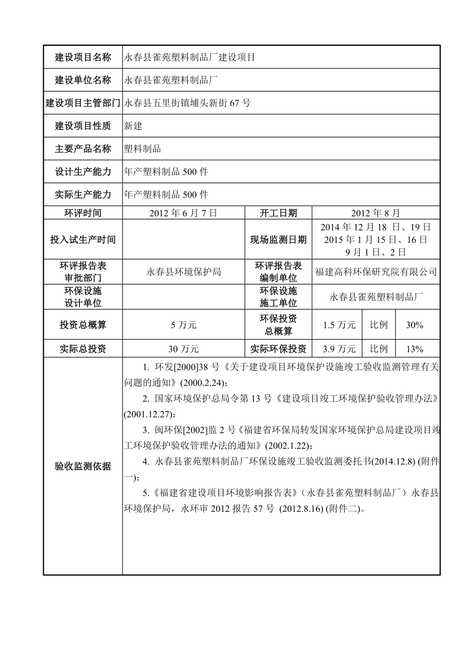 环境影响评价报告公示：永县雀苑塑料制品厂环评报告.doc_第3页