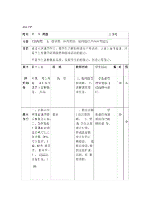 最新小学四年级下册体育教案全册.doc