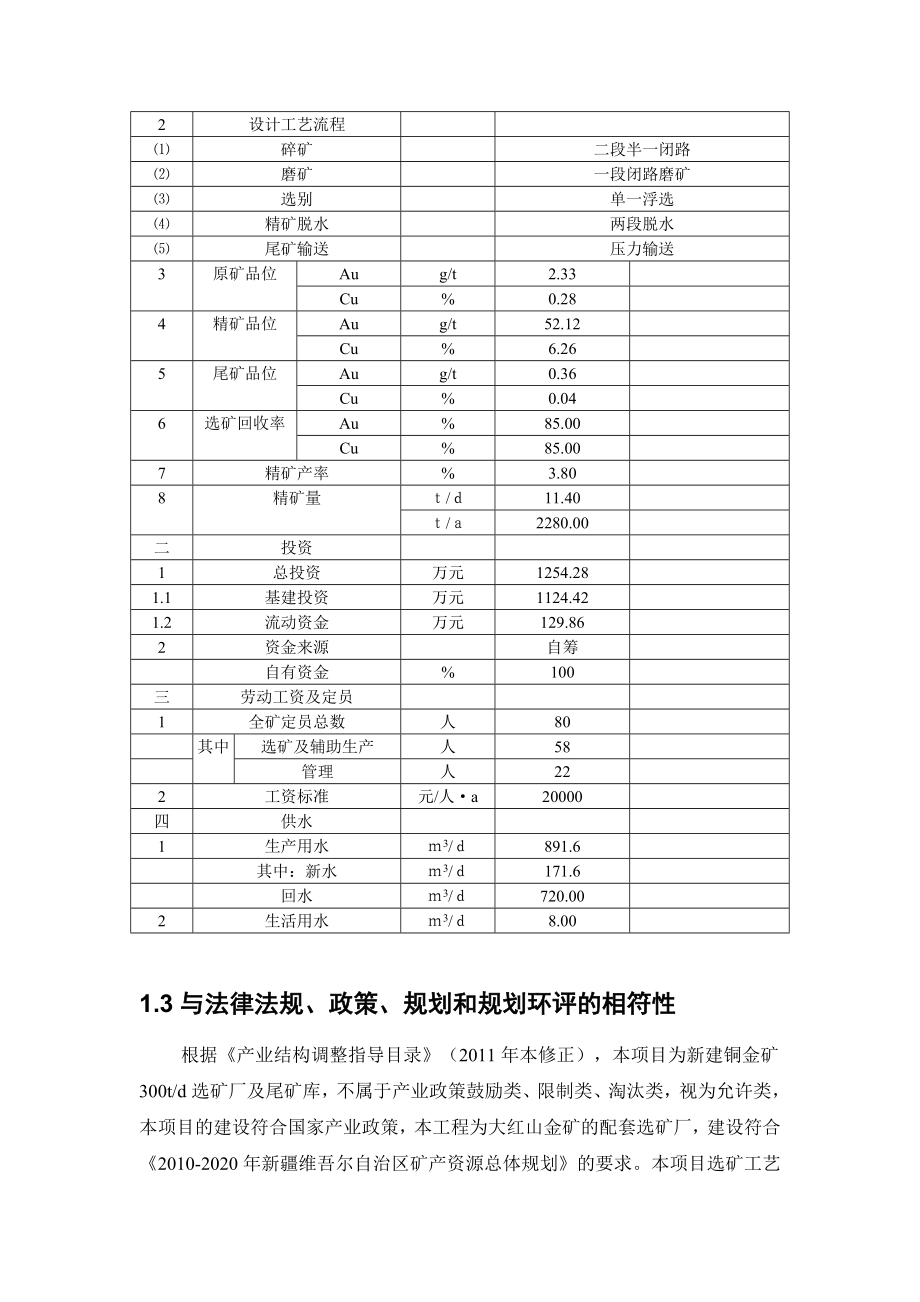 新疆明矿业有限公司大红山铜金矿300吨日选矿厂及尾矿库工程环境影响评价报告书.doc_第3页