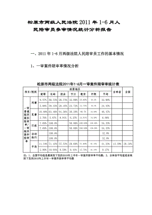 松原市两级人民法院16月人民陪审员参审情况统计分析报告.doc