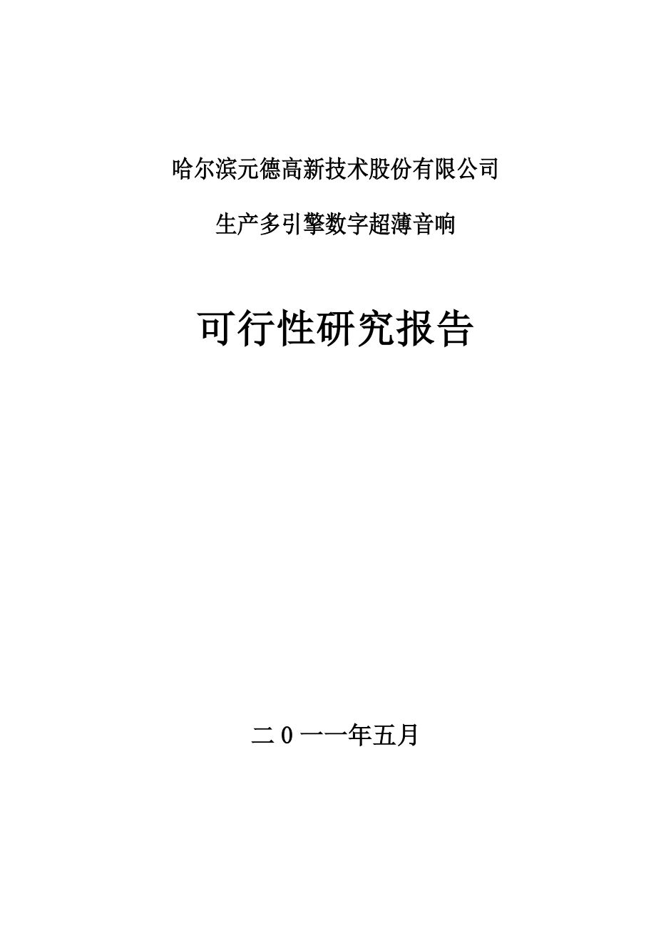 某高新技术股份有限公司生产多引擎数字超薄音响项目资金申请报告【可行性研究报告】.doc_第2页